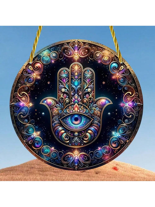 قطعة واحدة 2D مسطحة اللون من الأكريليك على الحائط، مظلة للشمس، زينة للتعليق على النوافذ، لافتة مستديرة، الشرفة، الجدار، ديكور الغرفة للهالوين، المخيف، الخريف، المهرجانات، العطلات