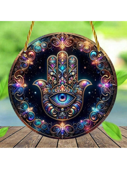 قطعة واحدة 2D مسطحة اللون من الأكريليك على الحائط، مظلة للشمس، زينة للتعليق على النوافذ، لافتة مستديرة، الشرفة، الجدار، ديكور الغرفة للهالوين، المخيف، الخريف، المهرجانات، العطلات