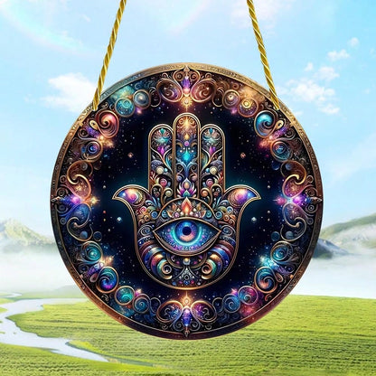 قطعة واحدة 2D مسطحة اللون من الأكريليك على الحائط، مظلة للشمس، زينة للتعليق على النوافذ، لافتة مستديرة، الشرفة، الجدار، ديكور الغرفة للهالوين، المخيف، الخريف، المهرجانات، العطلات