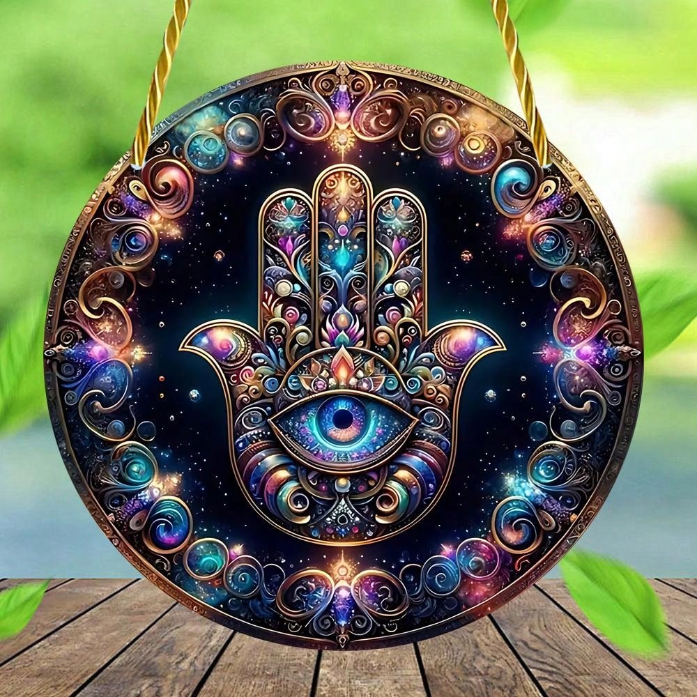 قطعة واحدة 2D مسطحة اللون من الأكريليك على الحائط، مظلة للشمس، زينة للتعليق على النوافذ، لافتة مستديرة، الشرفة، الجدار، ديكور الغرفة للهالوين، المخيف، الخريف، المهرجانات، العطلات