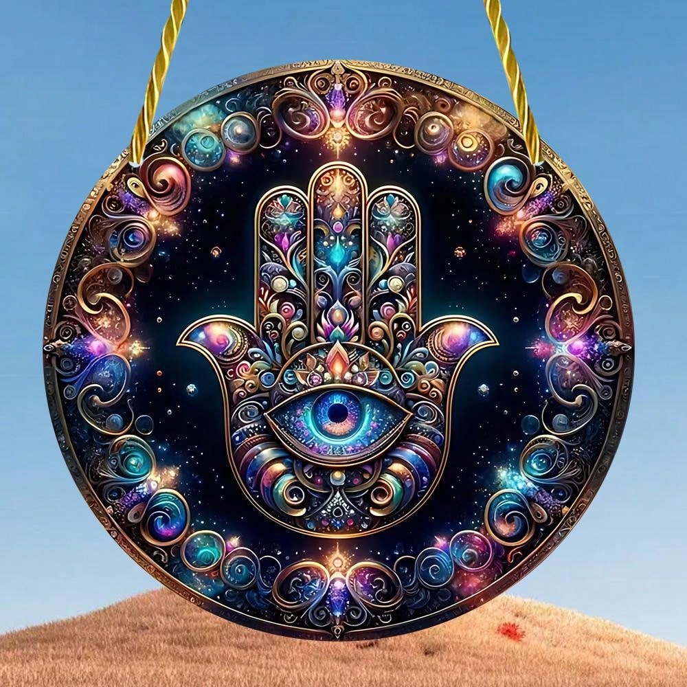 قطعة واحدة 2D مسطحة اللون من الأكريليك على الحائط، مظلة للشمس، زينة للتعليق على النوافذ، لافتة مستديرة، الشرفة، الجدار، ديكور الغرفة للهالوين، المخيف، الخريف، المهرجانات، العطلات