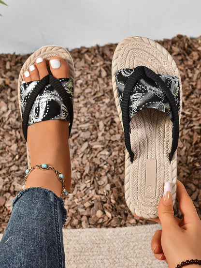 نعل بحجم كبير للنساء، شبشب عطلة على الشاطئ، مفتوح بأصابع القدم، صندل