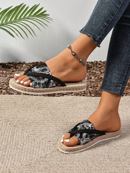 نعل بحجم كبير للنساء، شبشب عطلة على الشاطئ، مفتوح بأصابع القدم، صندل