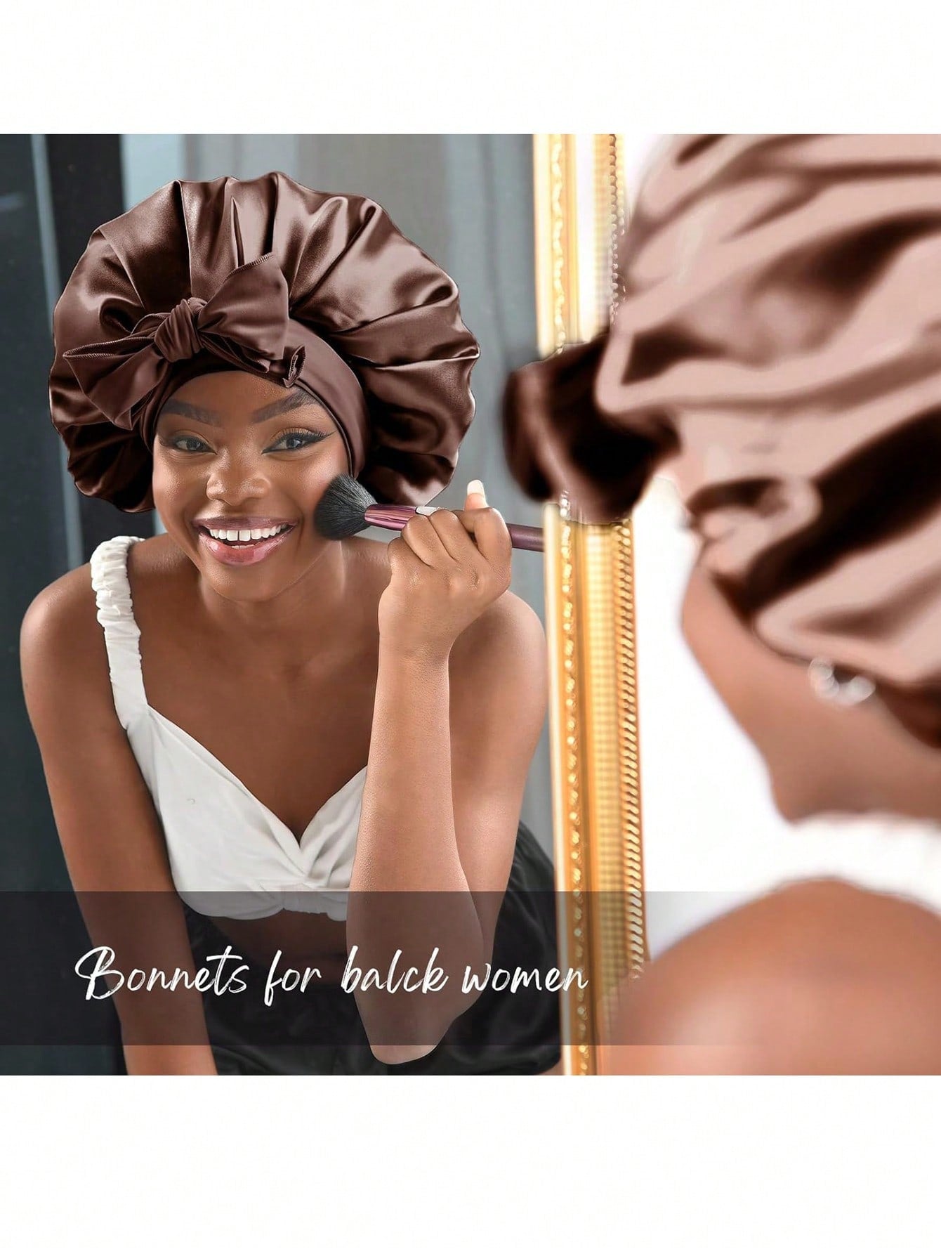 واقي رأس حريري للنوم ، واقي شعر ساتان ، واقي شعر أسود للرجال ، واقي شعر للنساء قابل للتعديل للشعر الطبيعي والمجعد