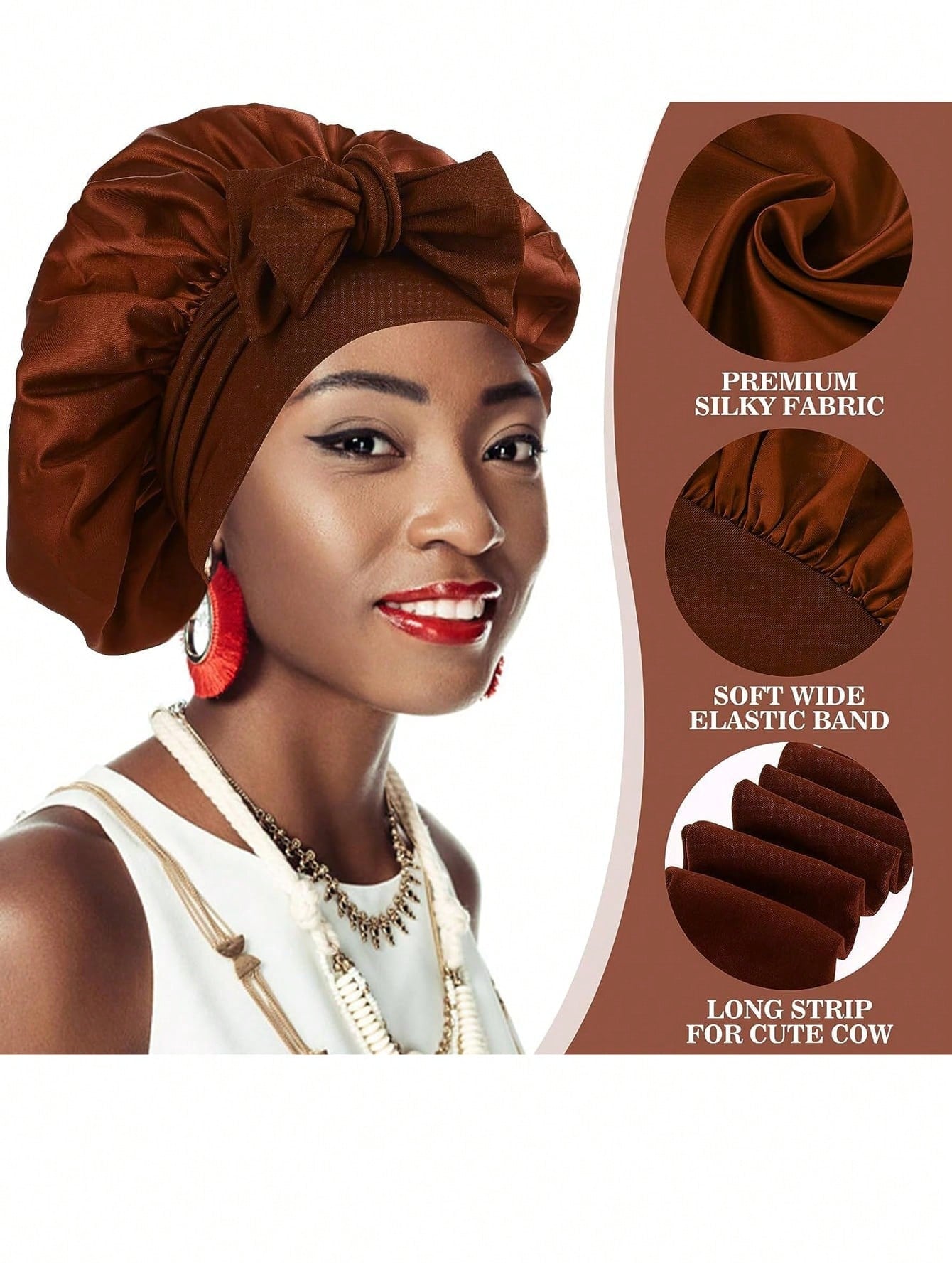 واقي رأس حريري للنوم ، واقي شعر ساتان ، واقي شعر أسود للرجال ، واقي شعر للنساء قابل للتعديل للشعر الطبيعي والمجعد