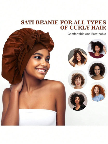 واقي رأس حريري للنوم ، واقي شعر ساتان ، واقي شعر أسود للرجال ، واقي شعر للنساء قابل للتعديل للشعر الطبيعي والمجعد