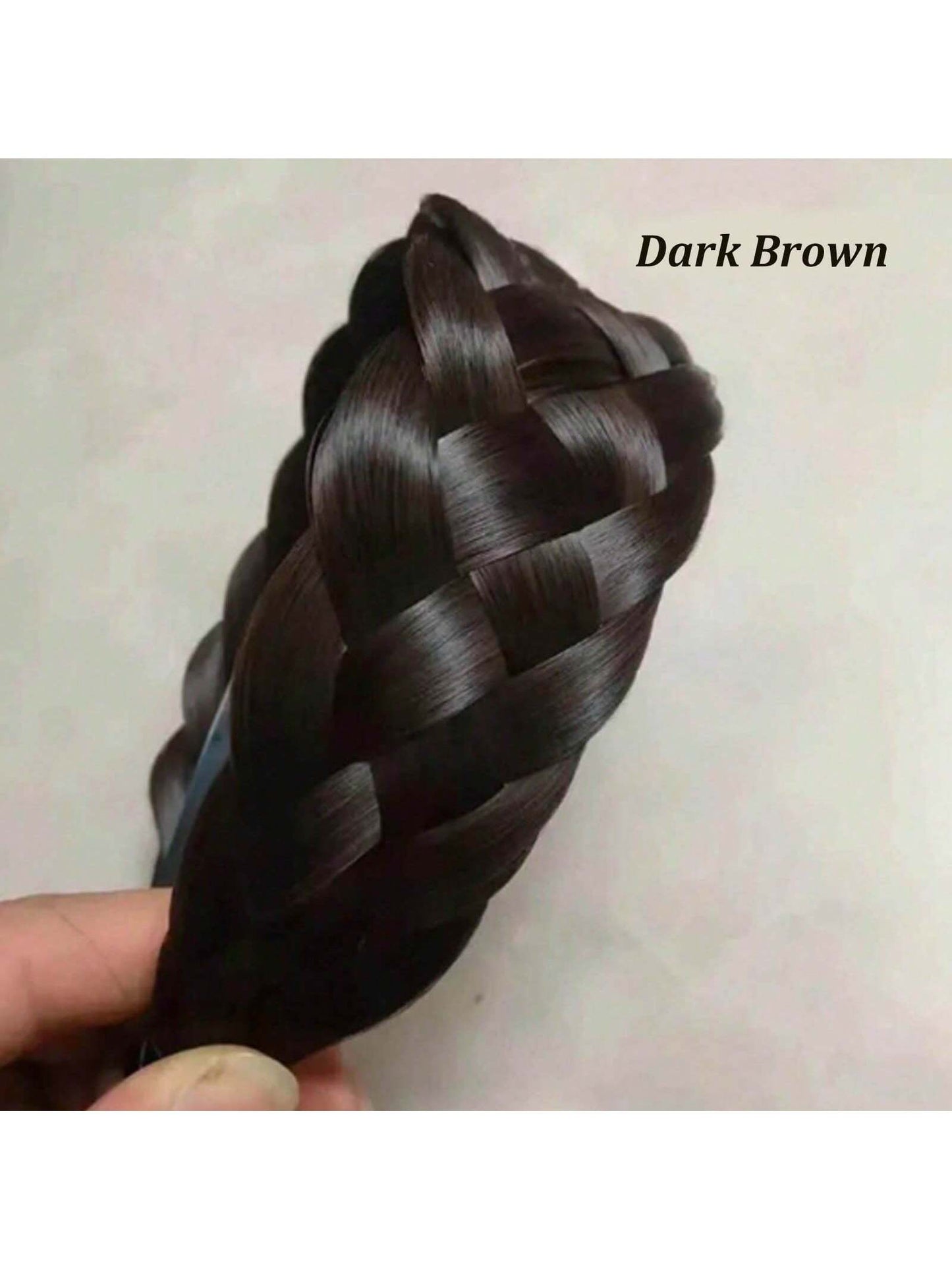 شريط رأس انيق بتصميم عظمة السمكة 1 قطعة، عريض ضد الانزلاق مع أسنان، شعر صناعي مجدل ملتوي، صنع يدويًا ملحقات تكثيف الشعر العقدة العليا