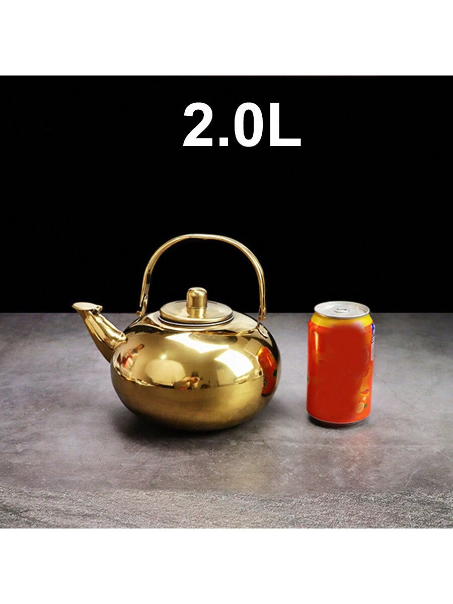 قدر شاي من الفولاذ المقاوم للصدأ ذو صفارة واحد قطعة