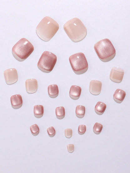 أظافر لاصقة 24 قطعة مربعة قصيرة