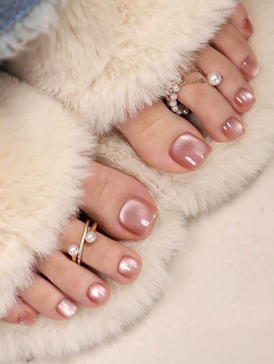 أظافر لاصقة 24 قطعة مربعة قصيرة