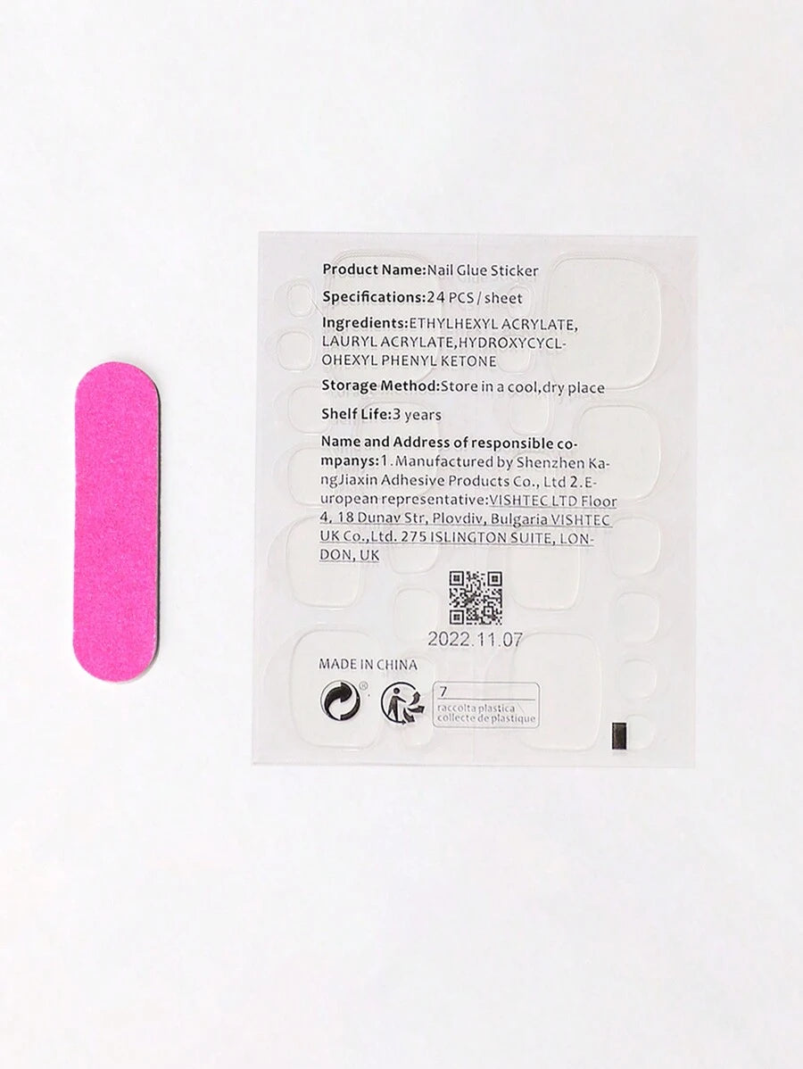 أظافر لاصقة 24 قطعة مربعة قصيرة