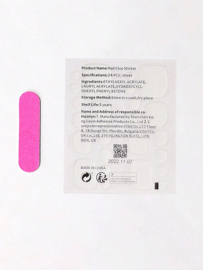 أظافر لاصقة 24 قطعة مربعة قصيرة