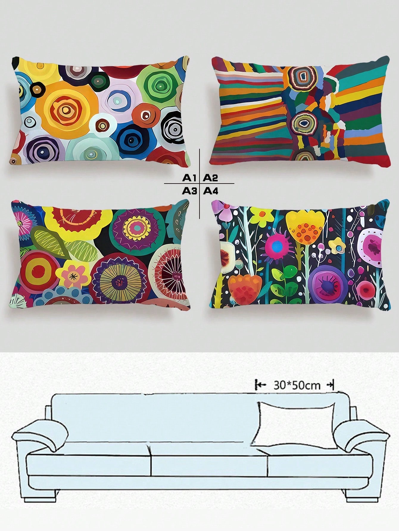 غطاء وسادة فنية مجردة ناعمة جدًا