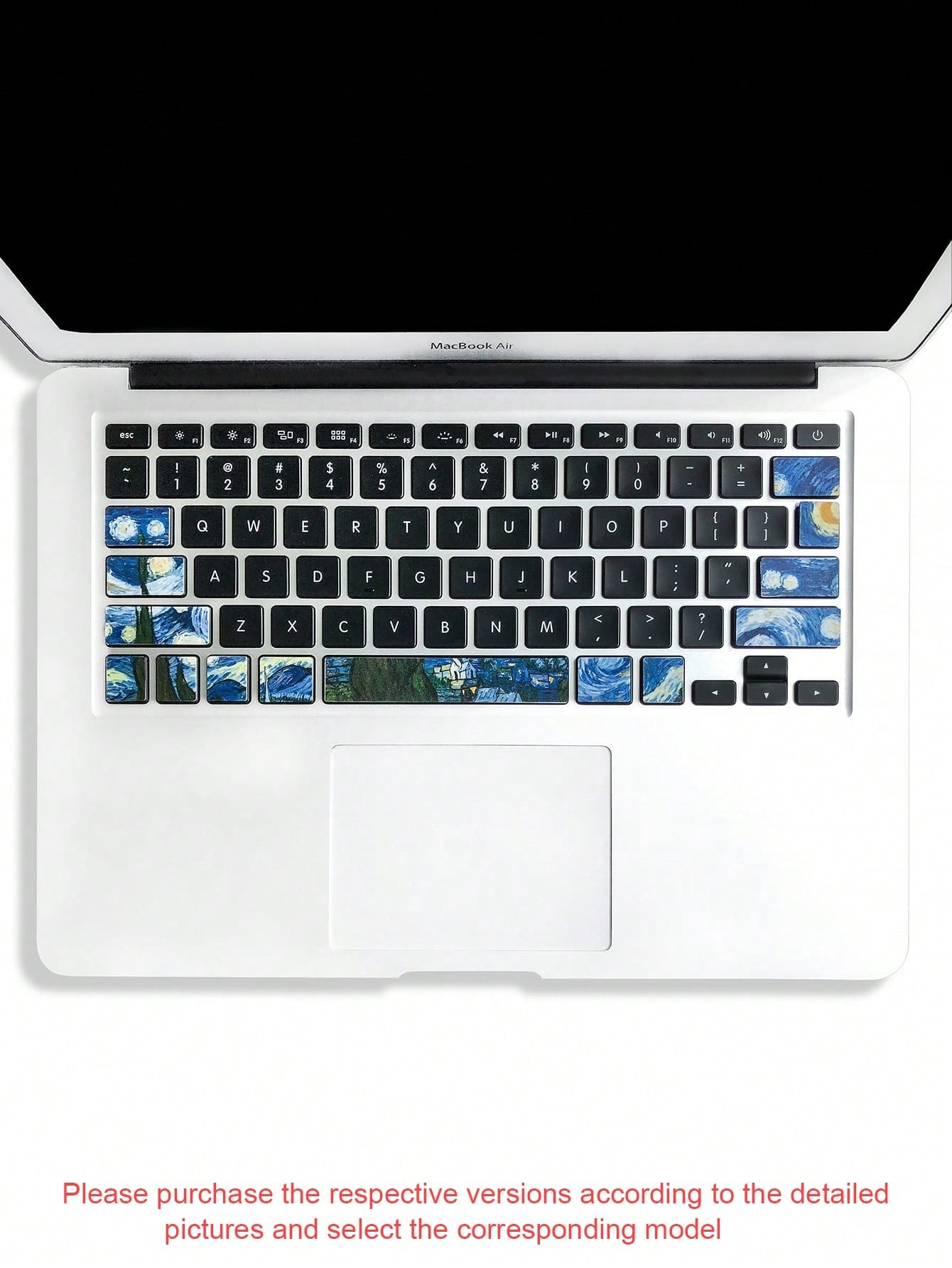 ملصق متوافق مع ماك بوك آير متوافق مع وحة مفاتيح بجرافيك ورقة واحدة