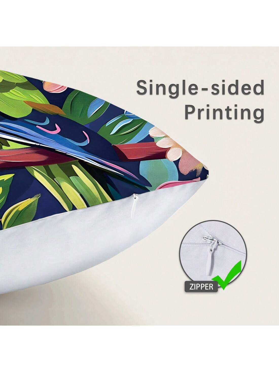 قطعة واحدة من كيس وسادة مطبوع عليه ببغاء ملون