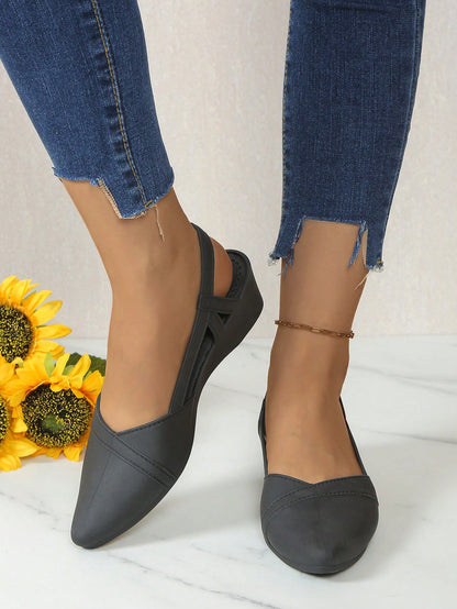 حذاء نسائي بكعب صلب مغلق بإبزيم كاحل ونعل سميك لصنادل الصيف