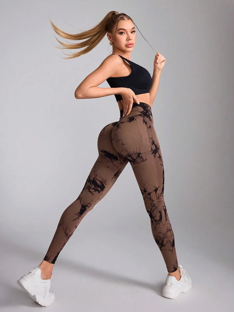 بنطلون تدريب نسائي مطبوع بدون خياطة