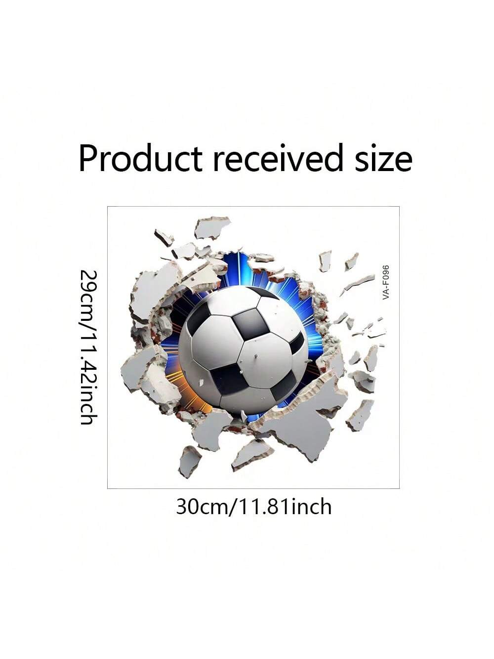 ملصق حائط ثلاثي الأبعاد ستيريوسكوبي كرة قدم، راجبي، ملصقات ديكور الحائط للأطفال غرفة، حضانة، ديكور غرفة النوم، لاصق ذاتي