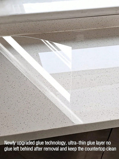 لفة واقية شفافة عالية الوضوح، ملصق لاصق للمطبخ مقاوم للماء ومقاوم للزيت ومقاوم للحرائق