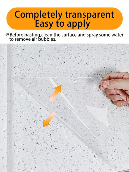 لفة واقية شفافة عالية الوضوح، ملصق لاصق للمطبخ مقاوم للماء ومقاوم للزيت ومقاوم للحرائق