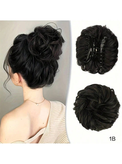 قطعة شعر مموجة منسدلة متكدسة للذيل والشُعيرات للنساء باللون الأشقر والبني المتوسط