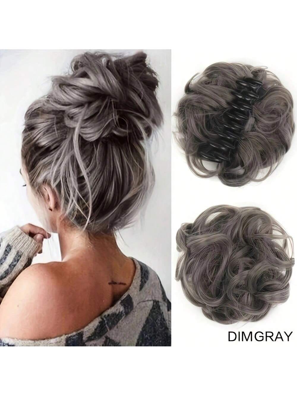 قطعة شعر مموجة منسدلة متكدسة للذيل والشُعيرات للنساء باللون الأشقر والبني المتوسط