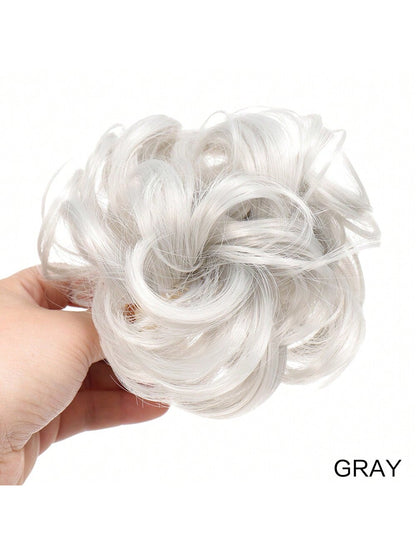 قطعة شعر مموجة منسدلة متكدسة للذيل والشُعيرات للنساء باللون الأشقر والبني المتوسط