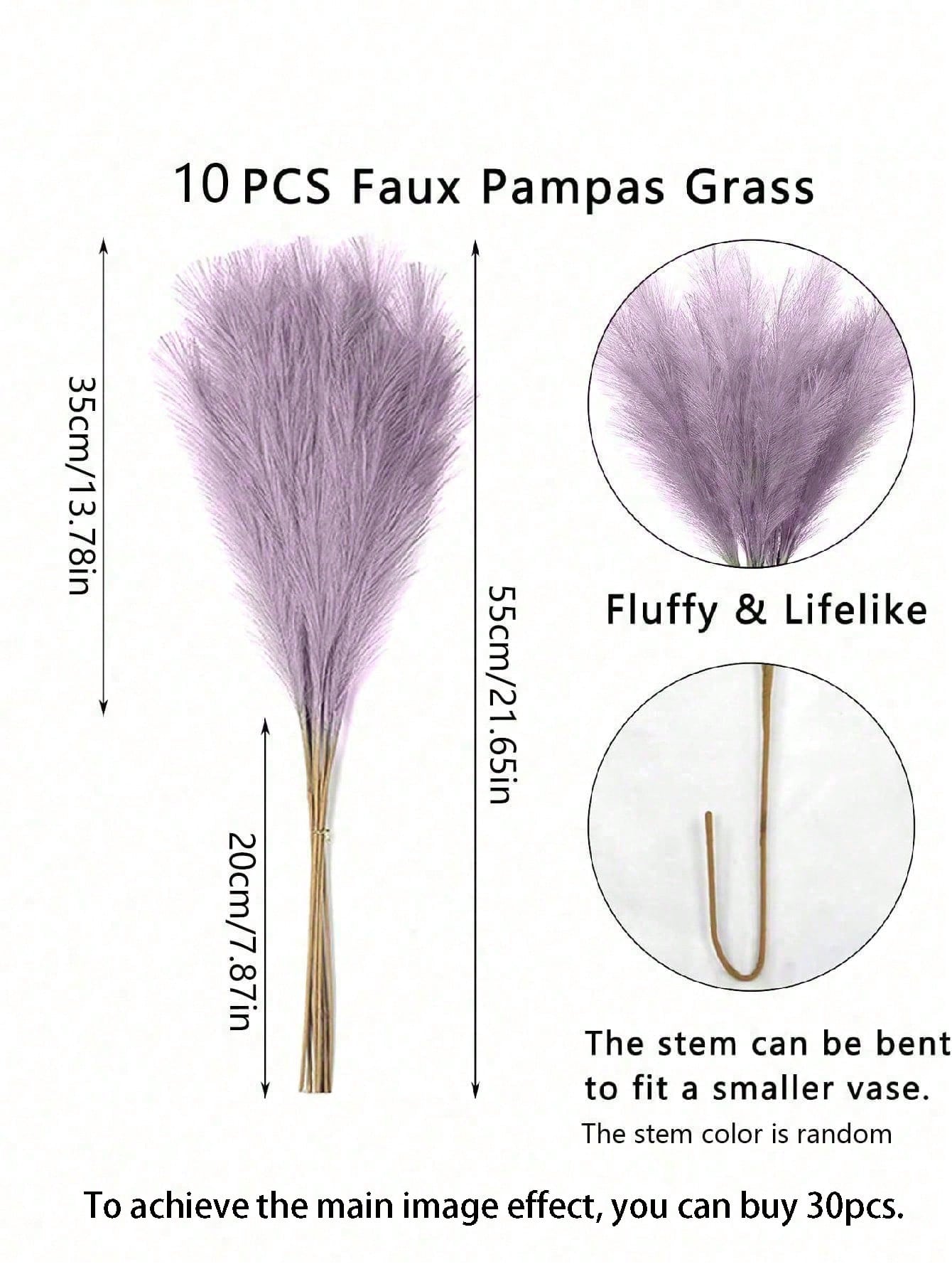 أعشاب بامباس اصطناعية بأوراق ريد وهمية