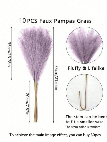 أعشاب بامباس اصطناعية بأوراق ريد وهمية 10 قطعة