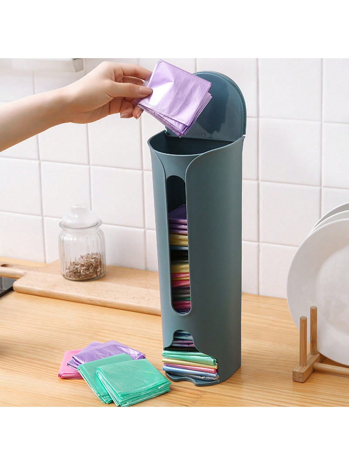 صندوق تخزين الملابس الداخلية المثبت على الحائط، موزع أكياس القمامة المطبخ اللاصق صندوق تخزين، للمطبخ