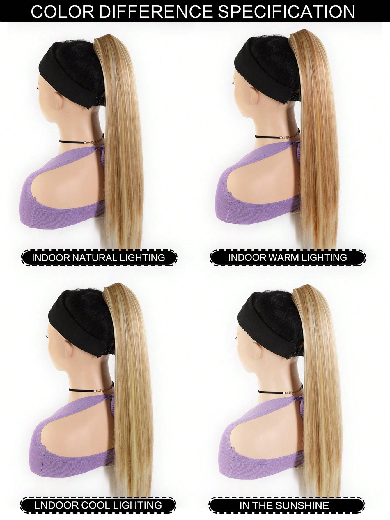 وصلات ذيل حصان صناعية طويلة مستقيمة للنساء ألياف مقاومة للحرارة مخلب أشقر بني ذيل حصان قطع شعر للاستخدام اليومي للحفلات