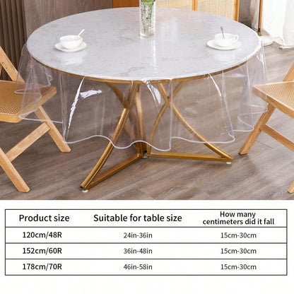 كفر شفاف دائري لغطاء المائدة