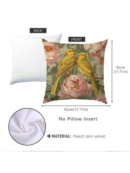 قطعة واحدة من غطاء وسادة مزخرف باللون الوردي الكناري الذهبي العتيق