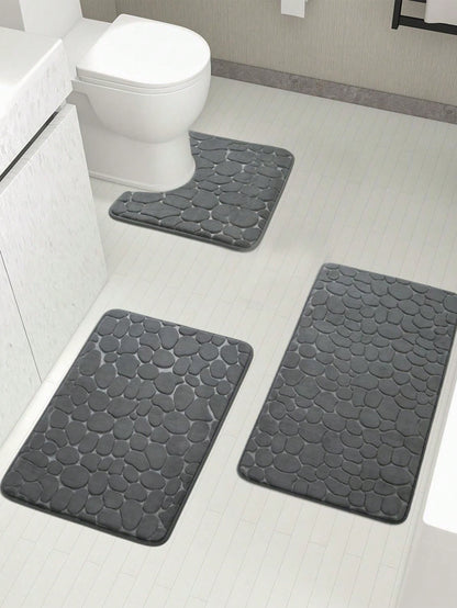 سجادة حمام مزخرفة بالحصى و وسادة رغوة الذاكرة و سجادة حمام قابلة للغسل و سجادة حمام مزخرفة بالحجر