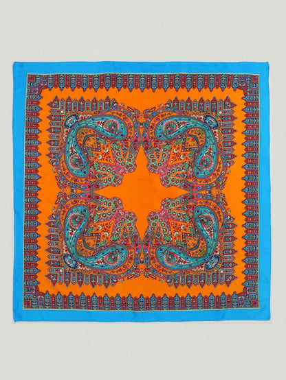 قطعة واحدة من وشاح المرأة المربع المطبوع للحماية من الشمس باندانا