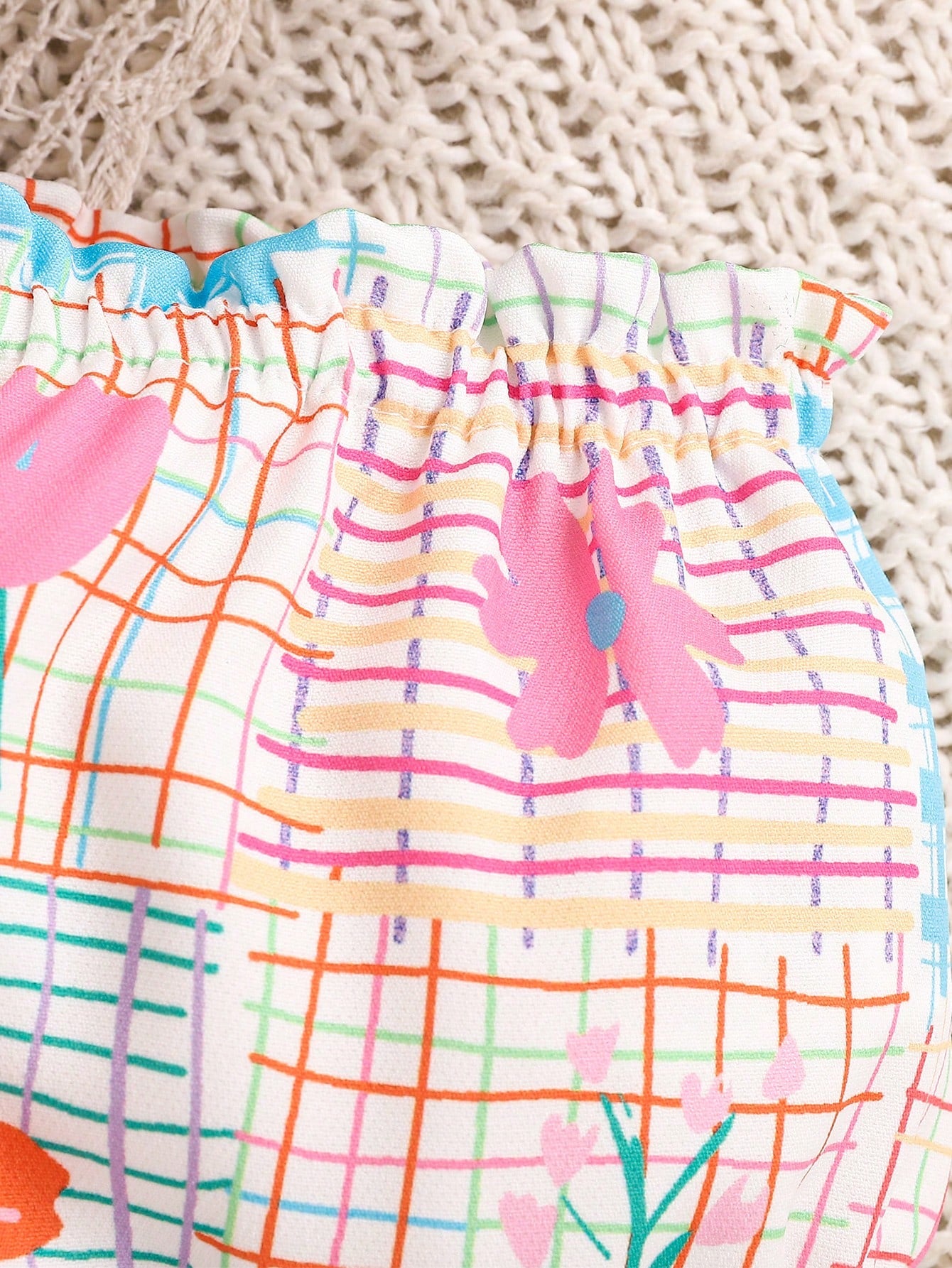 طقم ملابس علوية وشورت مخطط ملون للأطفال الرضع البنات، صيفي