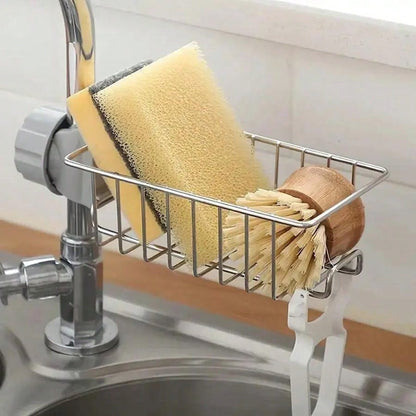 رف تخزين البالوعة، رف بالوعة المطبخ من الفولاذ المقاوم للصدأ لوضع الأسفنج