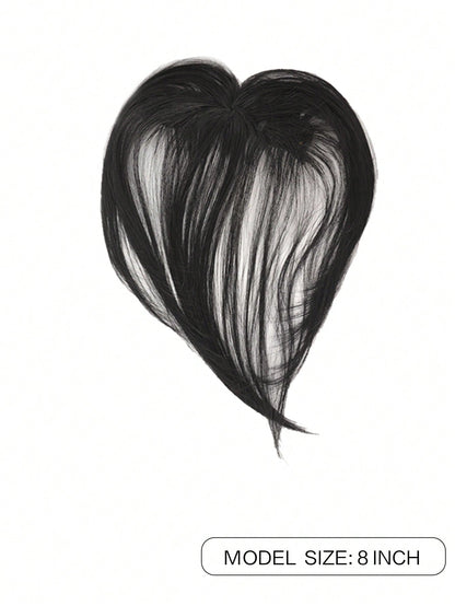 باروكة اصطناعية سوداء طبيعية للنساء مع جبهة طبيعية