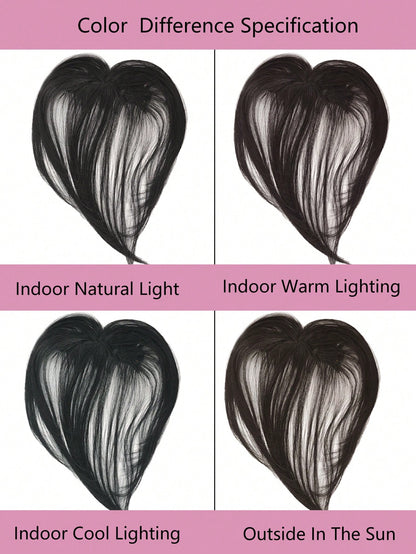 باروكة اصطناعية سوداء طبيعية للنساء مع جبهة طبيعية