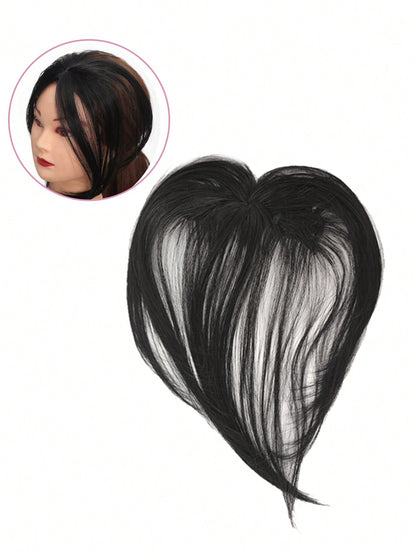 باروكة اصطناعية سوداء طبيعية للنساء مع جبهة طبيعية
