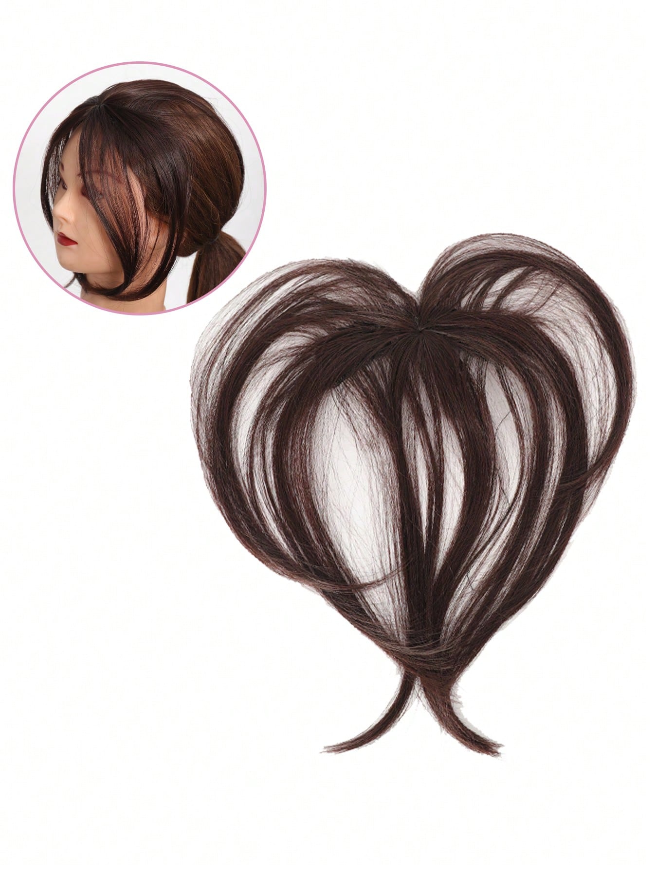 باروكة اصطناعية سوداء طبيعية للنساء مع جبهة طبيعية