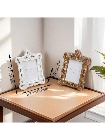 قطعة إطار صور مستطيل منقوش بنقوش زهرية عتيق أوروبي