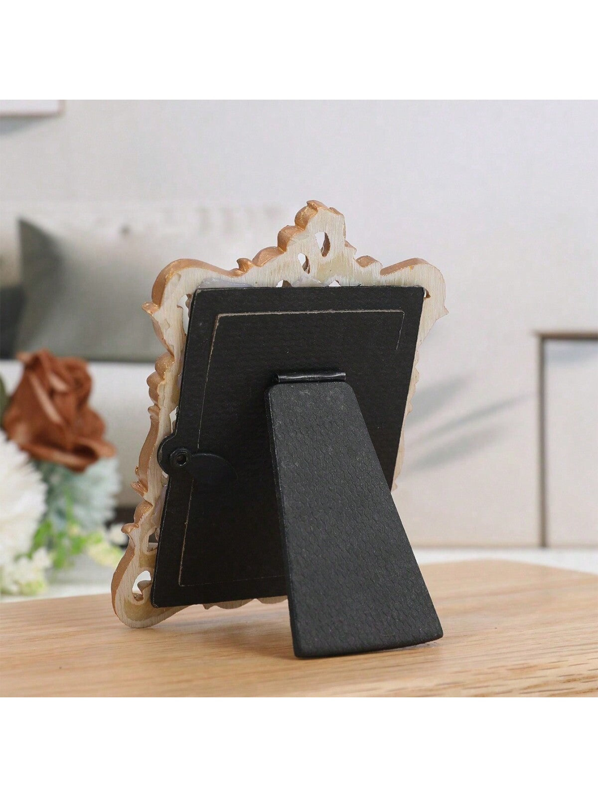 قطعة إطار صور مستطيل منقوش بنقوش زهرية عتيق أوروبي