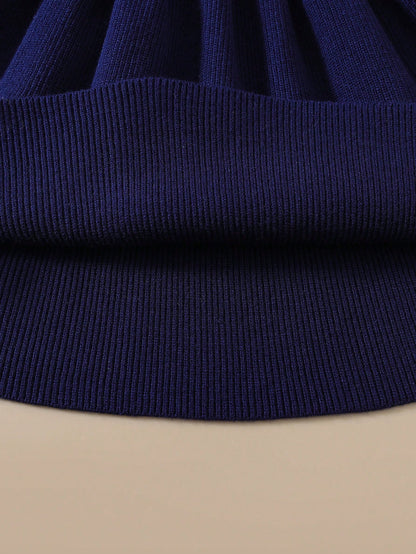 فستان بناتي محبوك بفيونكة، فستان محبوك أسلوب كوري عصري للأميرة مناسب للارتداء اليومي والخروجات