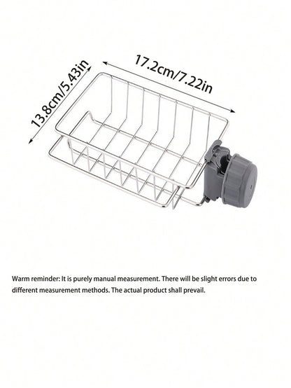 قطعة رف منظم صنبور الفولاذ المقاوم للصدأ ، حامل تخزين حوض المطبخ