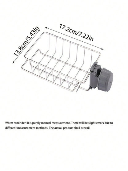 قطعة رف منظم صنبور الفولاذ المقاوم للصدأ ، حامل تخزين حوض المطبخ