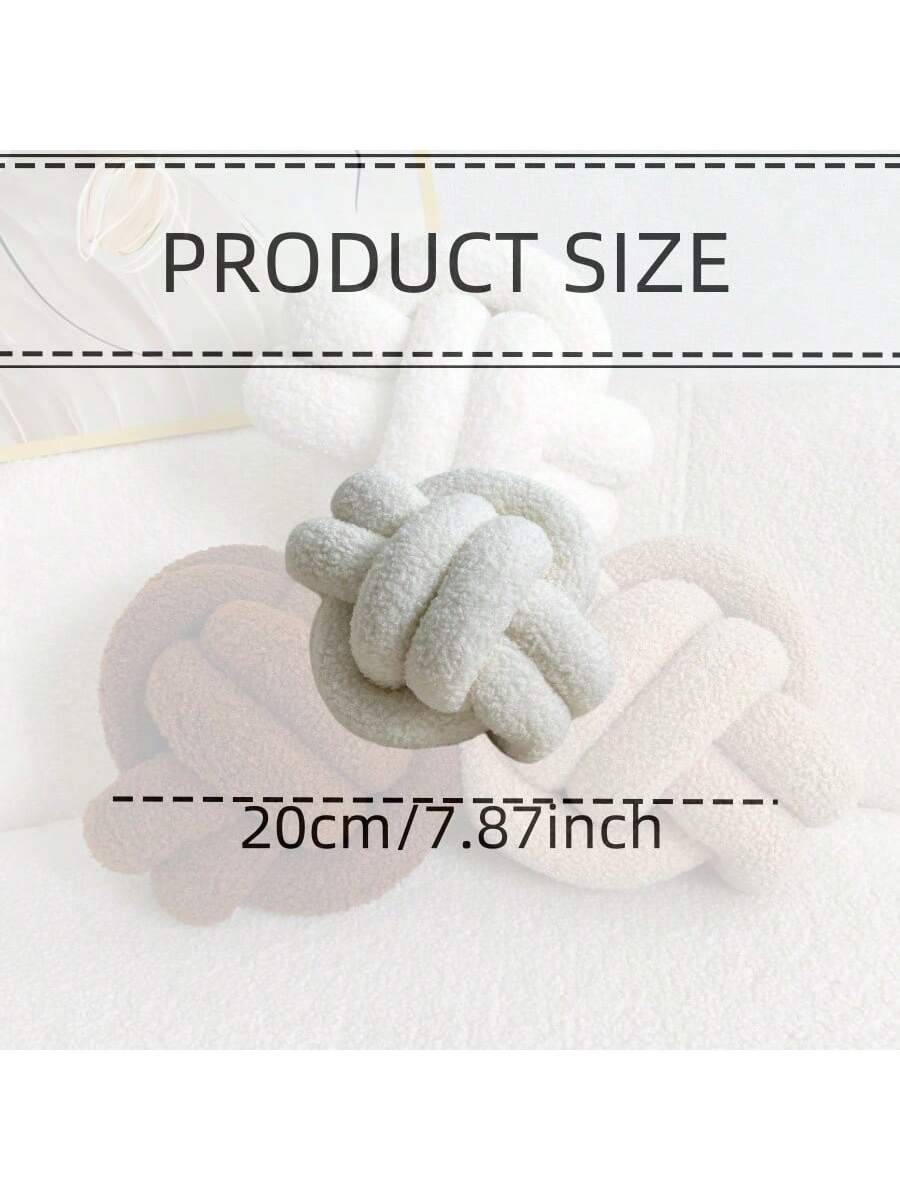 وسادة بخرزة عقدة بيضاء قطعة واحدة ، وسائد مزخرفة مغزولة ناعمة لون كاكي لديكور المنزل