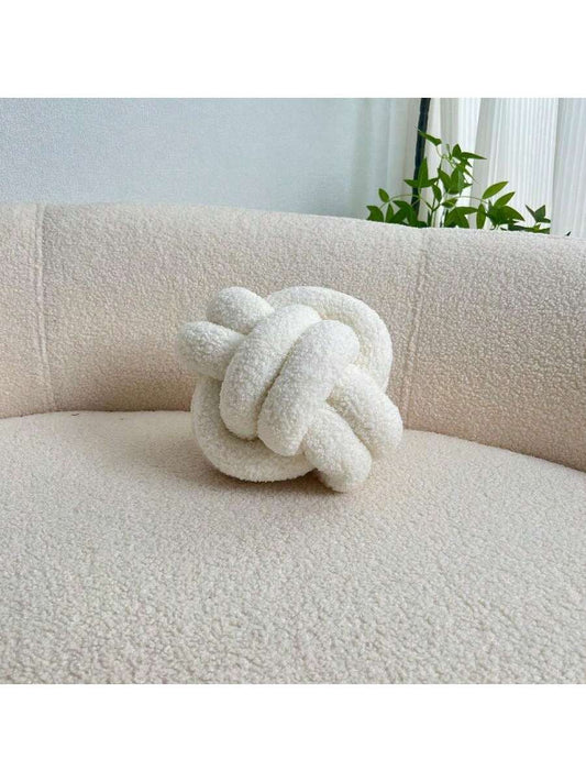 وسادة بخرزة عقدة بيضاء قطعة واحدة ، وسائد مزخرفة مغزولة ناعمة لون كاكي لديكور المنزل