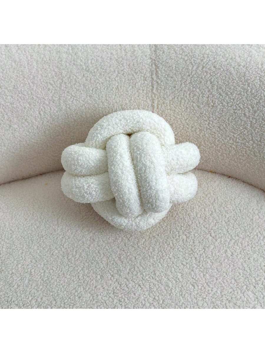 وسادة بخرزة عقدة بيضاء قطعة واحدة ، وسائد مزخرفة مغزولة ناعمة لون كاكي لديكور المنزل