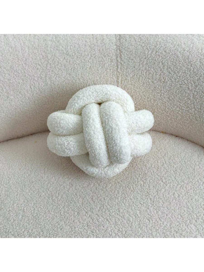 وسادة بخرزة عقدة بيضاء قطعة واحدة ، وسائد مزخرفة مغزولة ناعمة لون كاكي لديكور المنزل